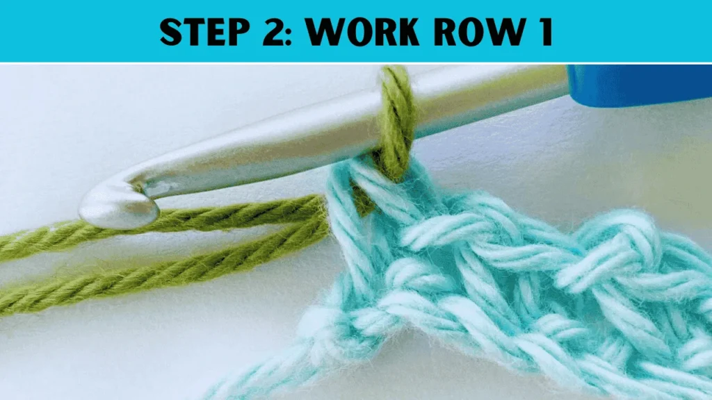 To moss stitch crochet, it is the third step of step 2