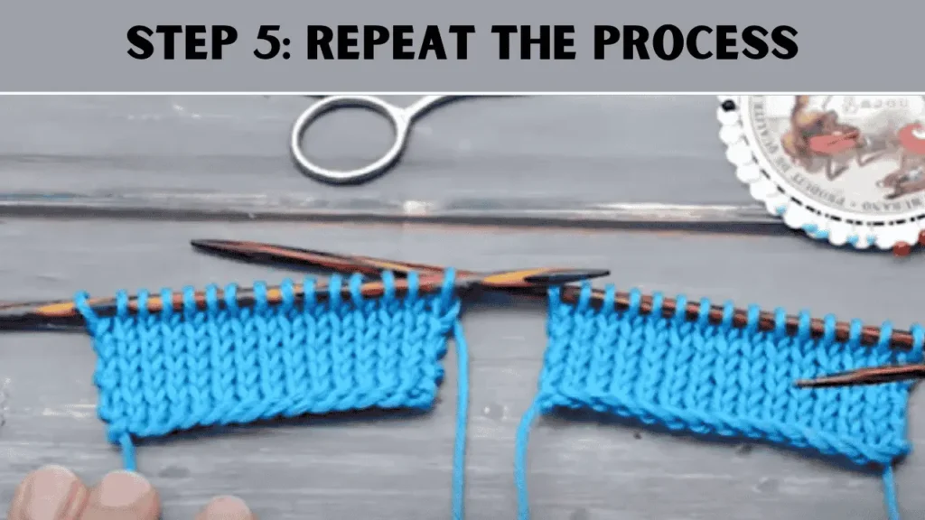 To Single Cast On Knitting For Beginners, the 5th step is to Repeat the Process.