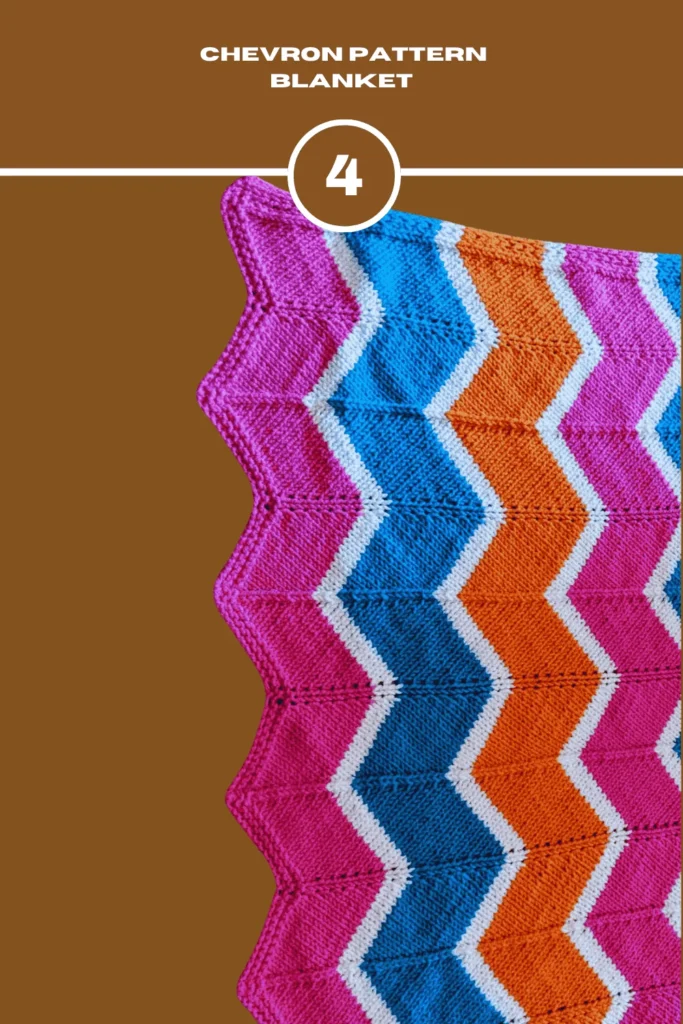 Chevron Pattern Chunky Knit Blanket