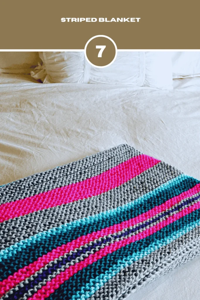 Striped Chunky Knit Blanket