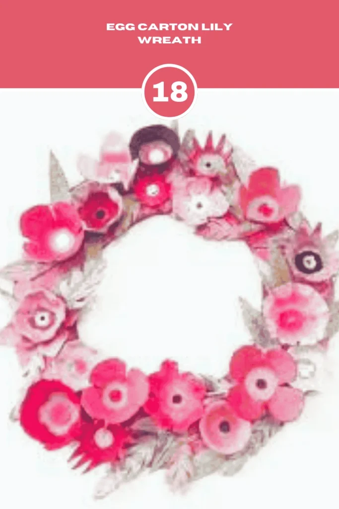 Egg Carton Lily Wreath Mother's Day Crafts