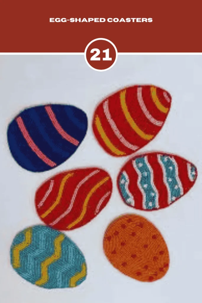 Egg-Shaped Coasters Mother's Day Crafts