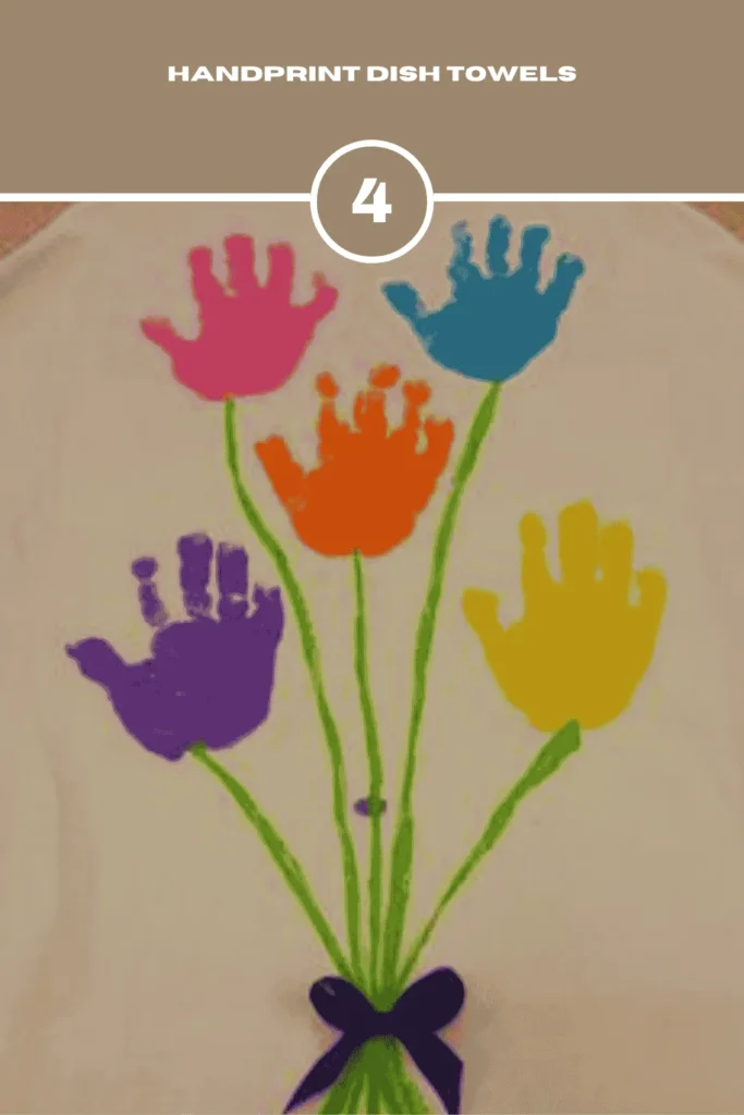 Handprint Dish Towels Mother's Day Crafts