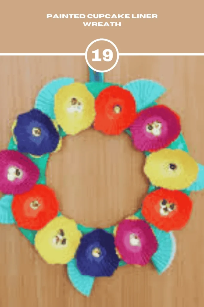 Painted Cupcake Liner Wreath Mother's Day Crafts