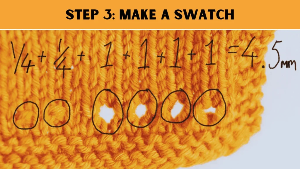 To crochet a sweater, the 3rdd step is to Make a Swatch