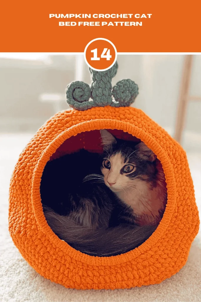 Pumpkin Crochet Cat Bed Free Pattern