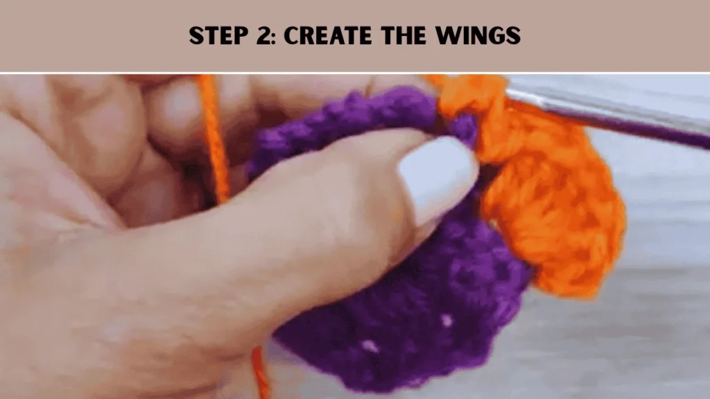 How to crochet butterfly; Step 2 Create the wings