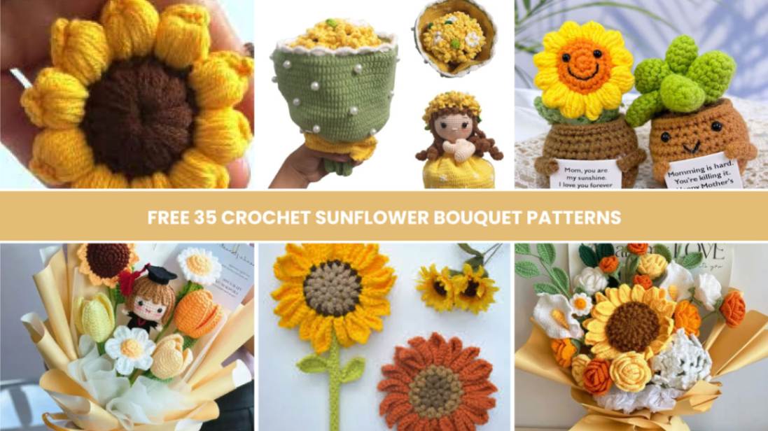 Free 35 Crochet Sunflower Bouquet Patterns