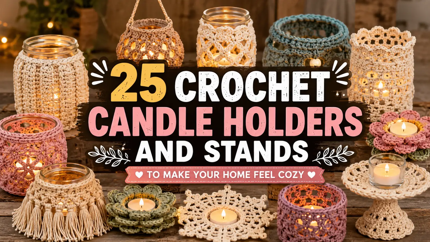 25 Crochet Candle Holders and Stands to Make Your Home Feel Cozy