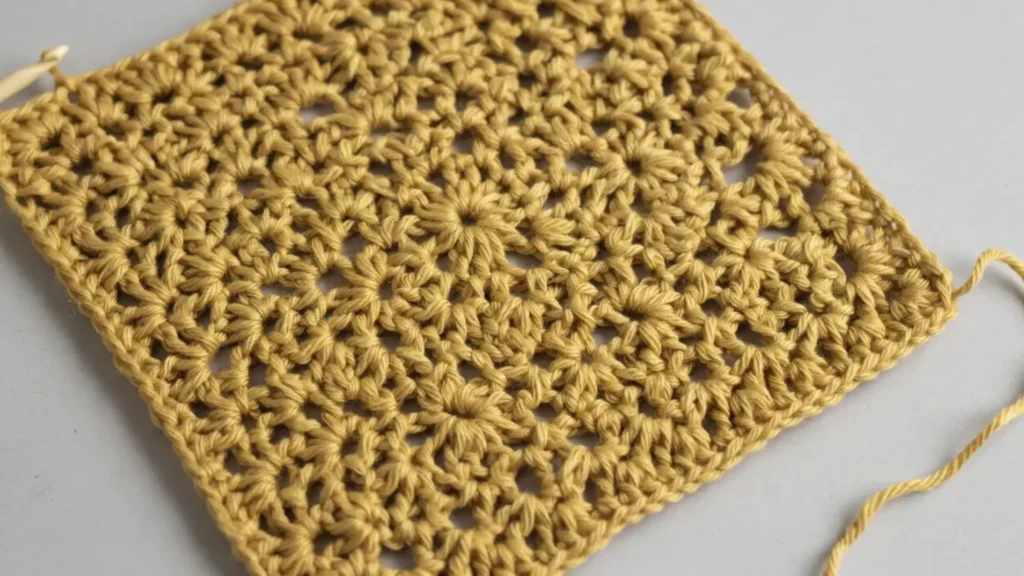 Star stitch crochet swatch showing small embroidered-looking star shapes