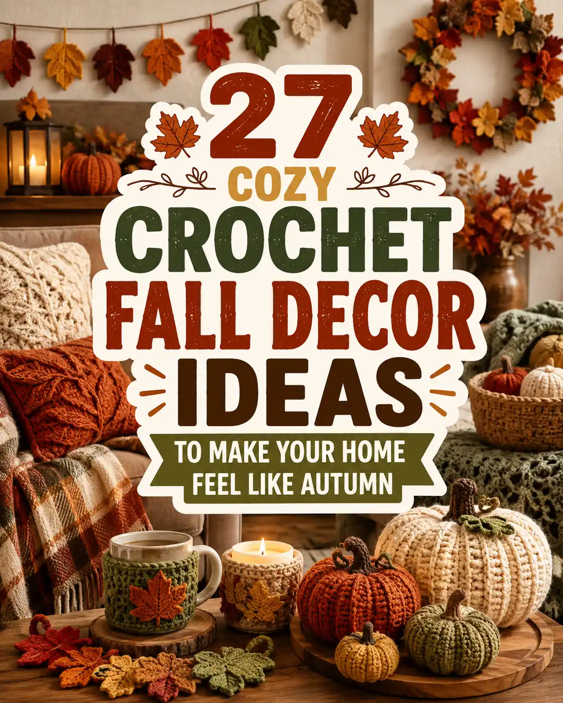 27 Cozy Crochet Fall Decor Ideas to Make Your Home Feel Like Autumn