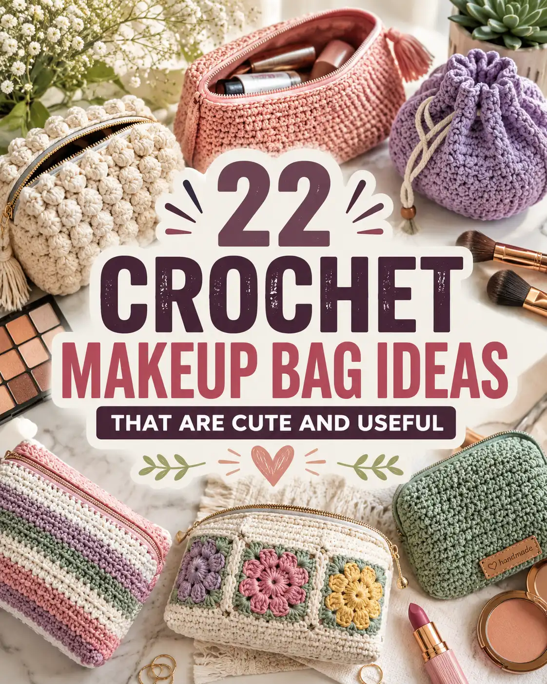 22 Crochet Makeup Bag Ideas That Are Cute and Useful