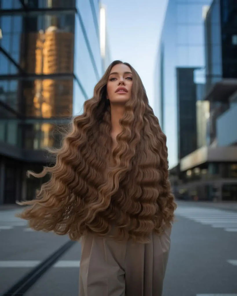 Body wave feather crochet hair with flowing soft waves and natural shine.