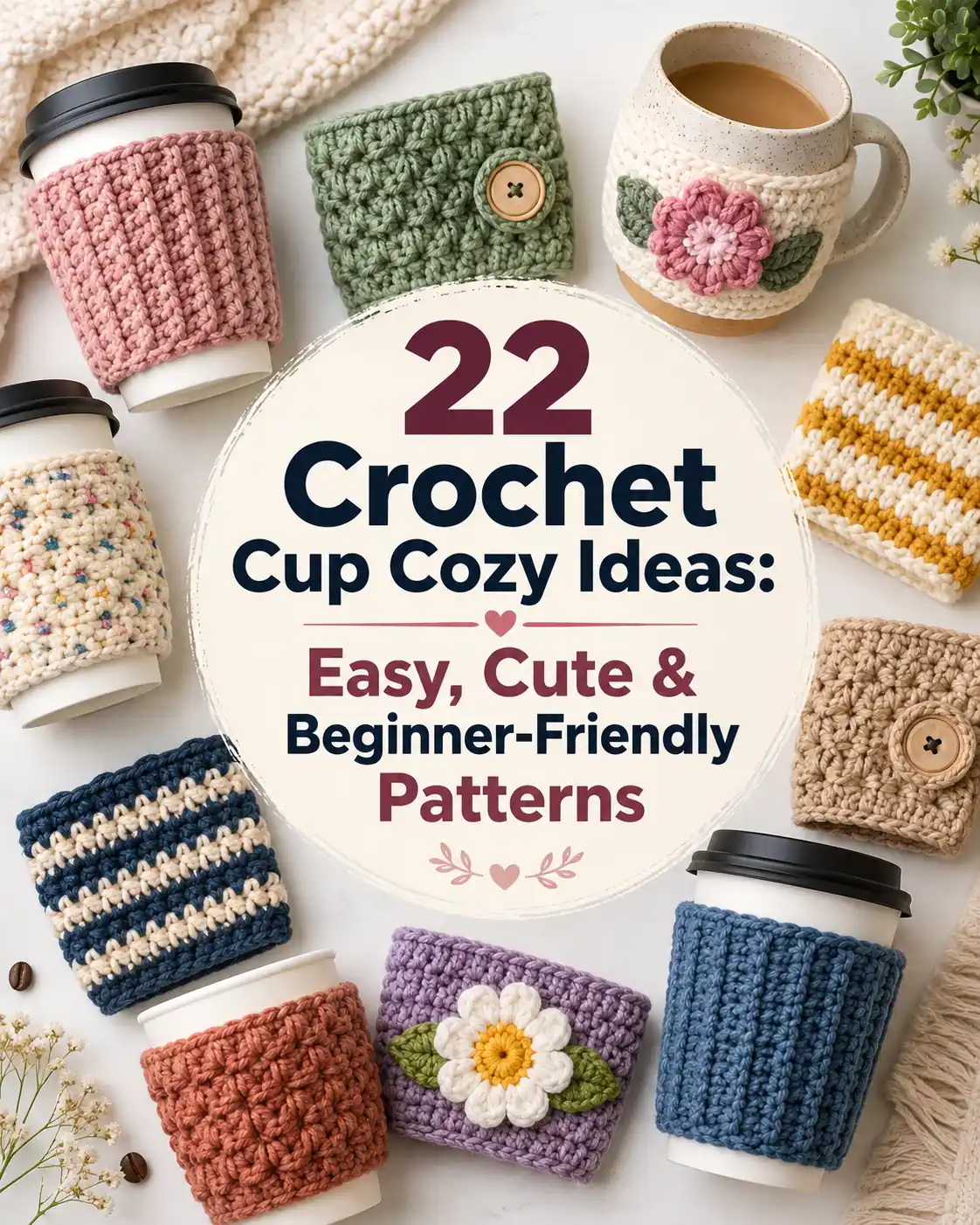 22 Crochet Cup Cozy Ideas: Easy, Cute & Beginner-Friendly Patterns