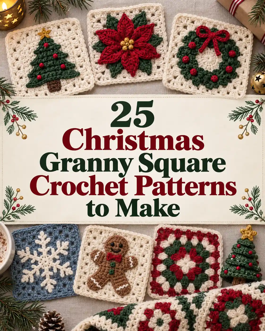 25 Christmas Granny Square Crochet Patterns for Festive Holiday Projects