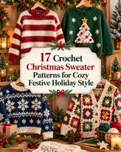 17 Crochet Christmas Sweater Patterns for Cozy Festive Holiday Style