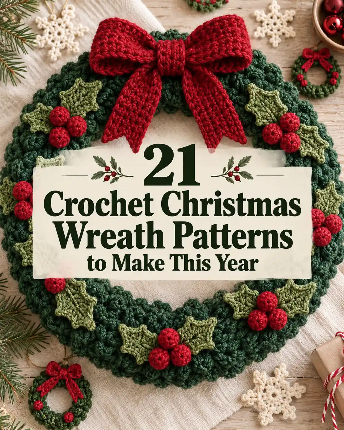 21 Crochet Christmas Wreath Patterns for Festive Handmade Holiday Decor