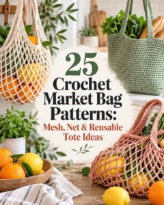 25 Crochet Market Bag Patterns: Mesh, Net & Reusable Tote Ideas