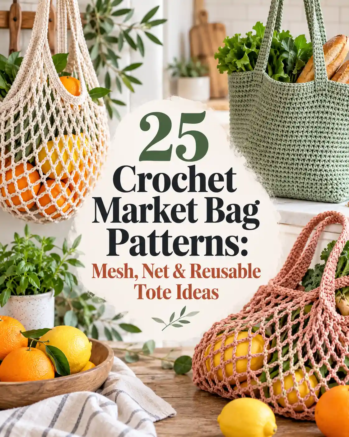 25 Crochet Market Bag Patterns: Mesh, Net & Reusable Tote Ideas