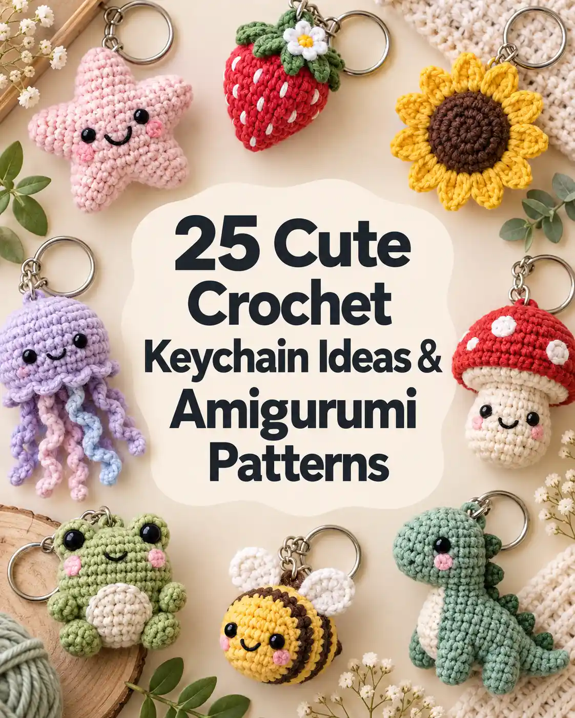 25 Cute Crochet Keychain Ideas & Amigurumi Patterns