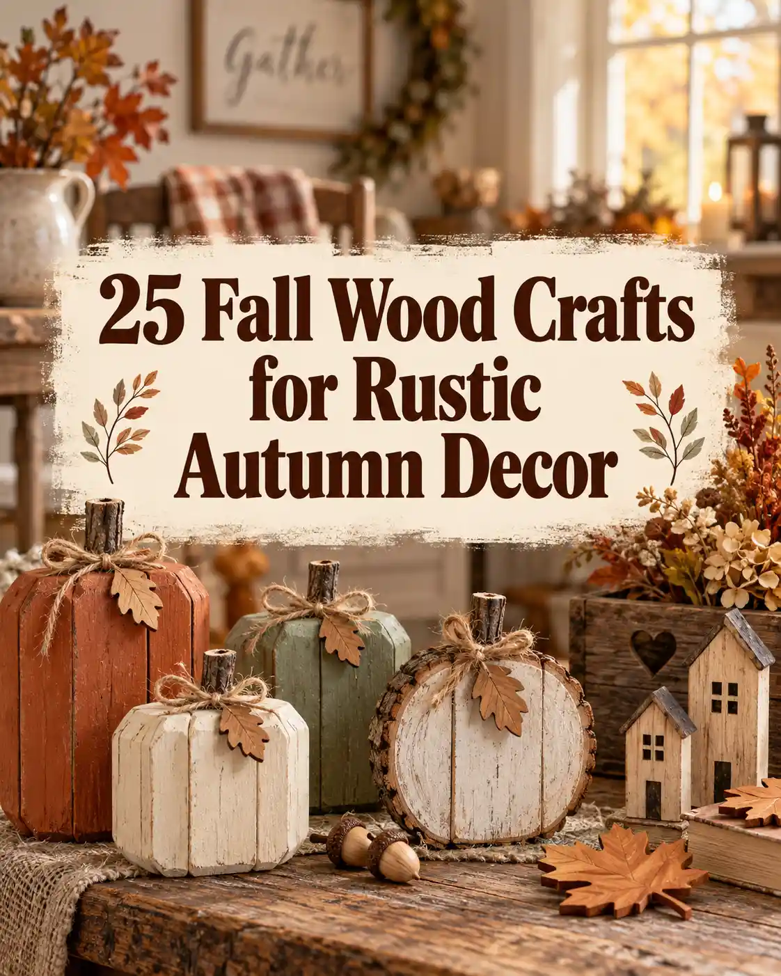 25 Fall Wood Crafts for Rustic Autumn Decor