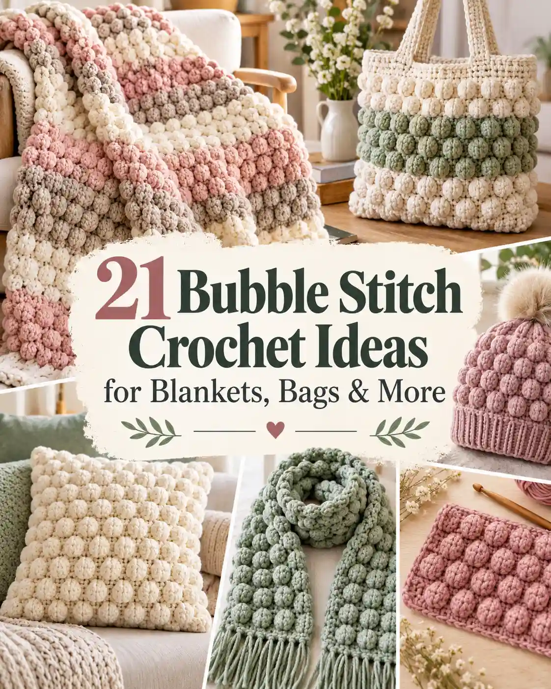 21 Bubble Stitch Crochet Ideas for Blankets, Bags & More
