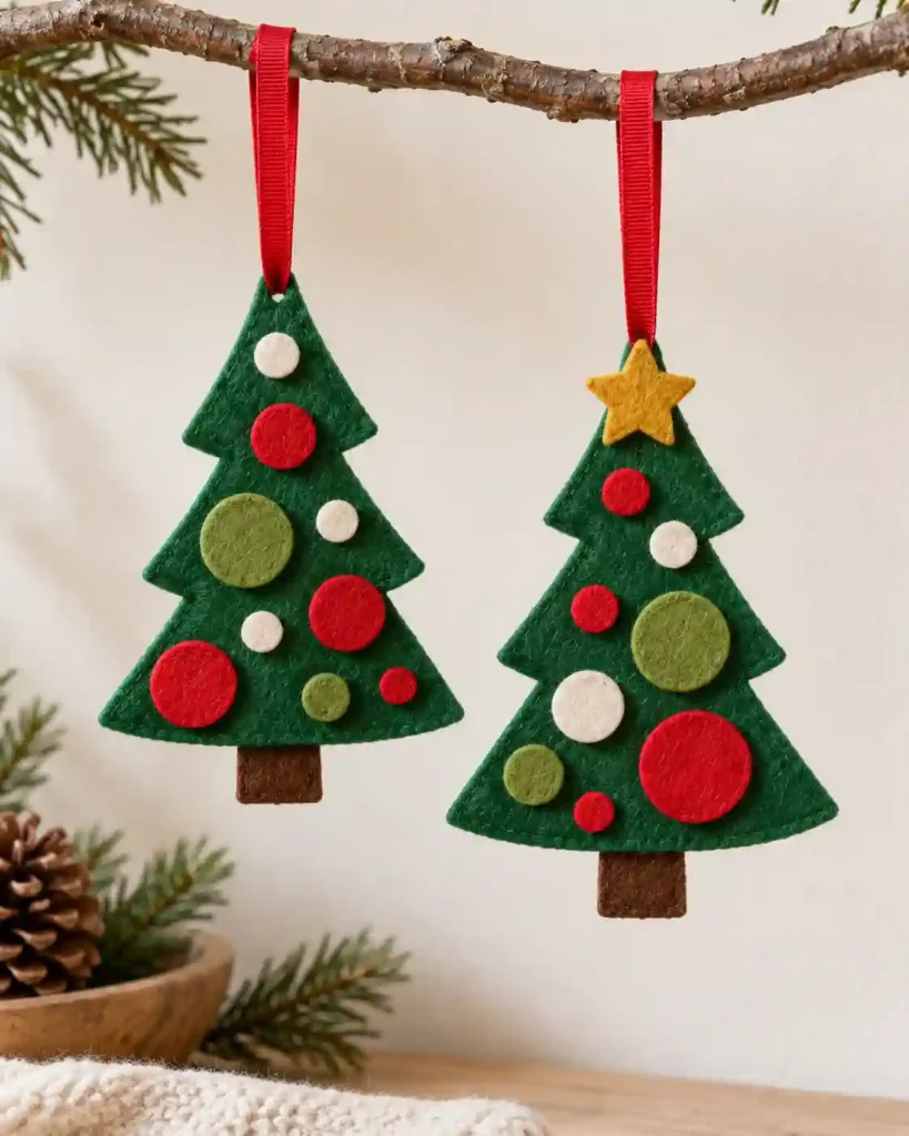 Two red cardstock stocking shapes laced together around the edges with chunky cream yarn and an open top.