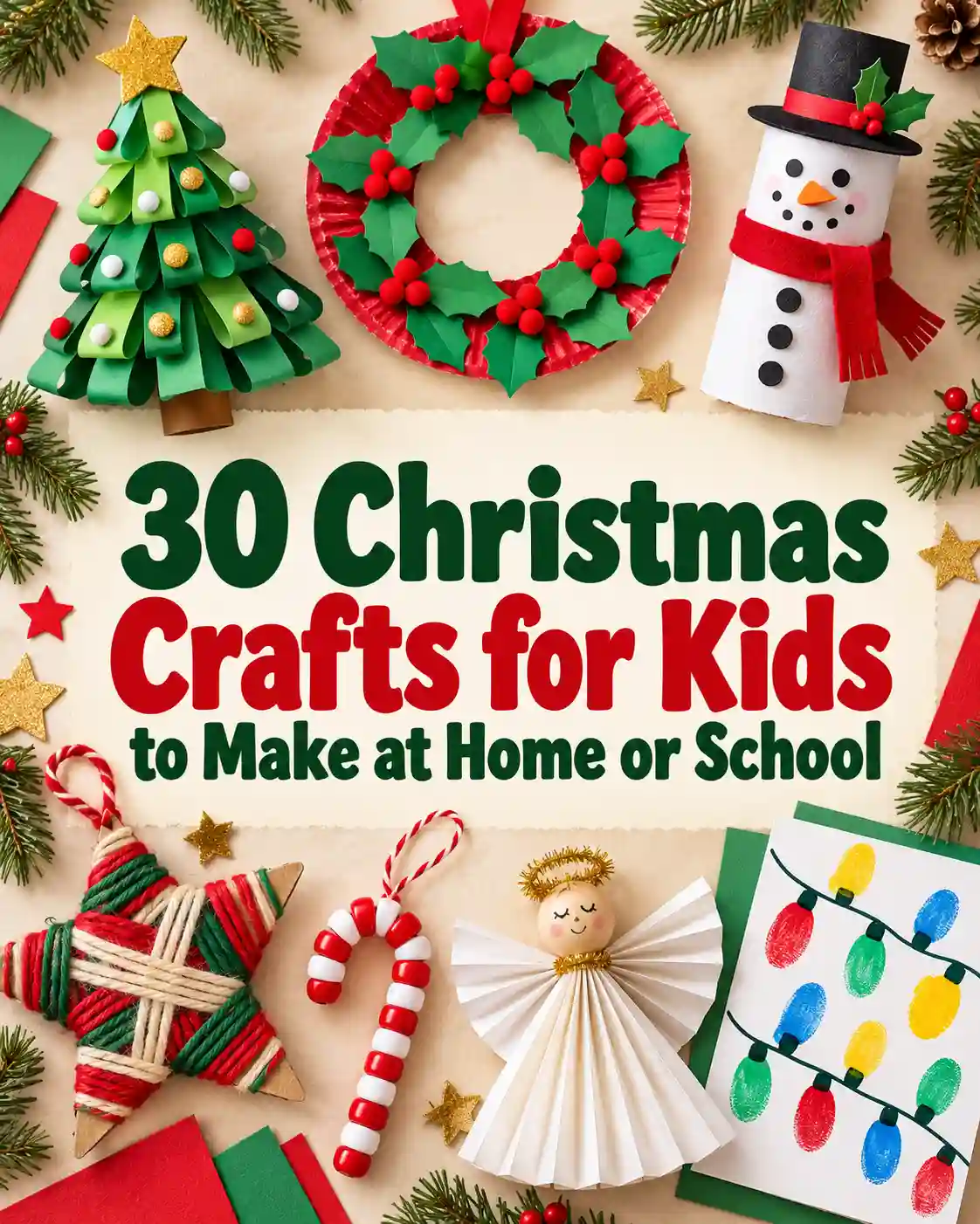 30 Christmas Crafts for Kids to Make at Home or School