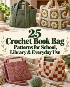 25 Crochet Book Bag Patterns for School, Library & Everyday Use