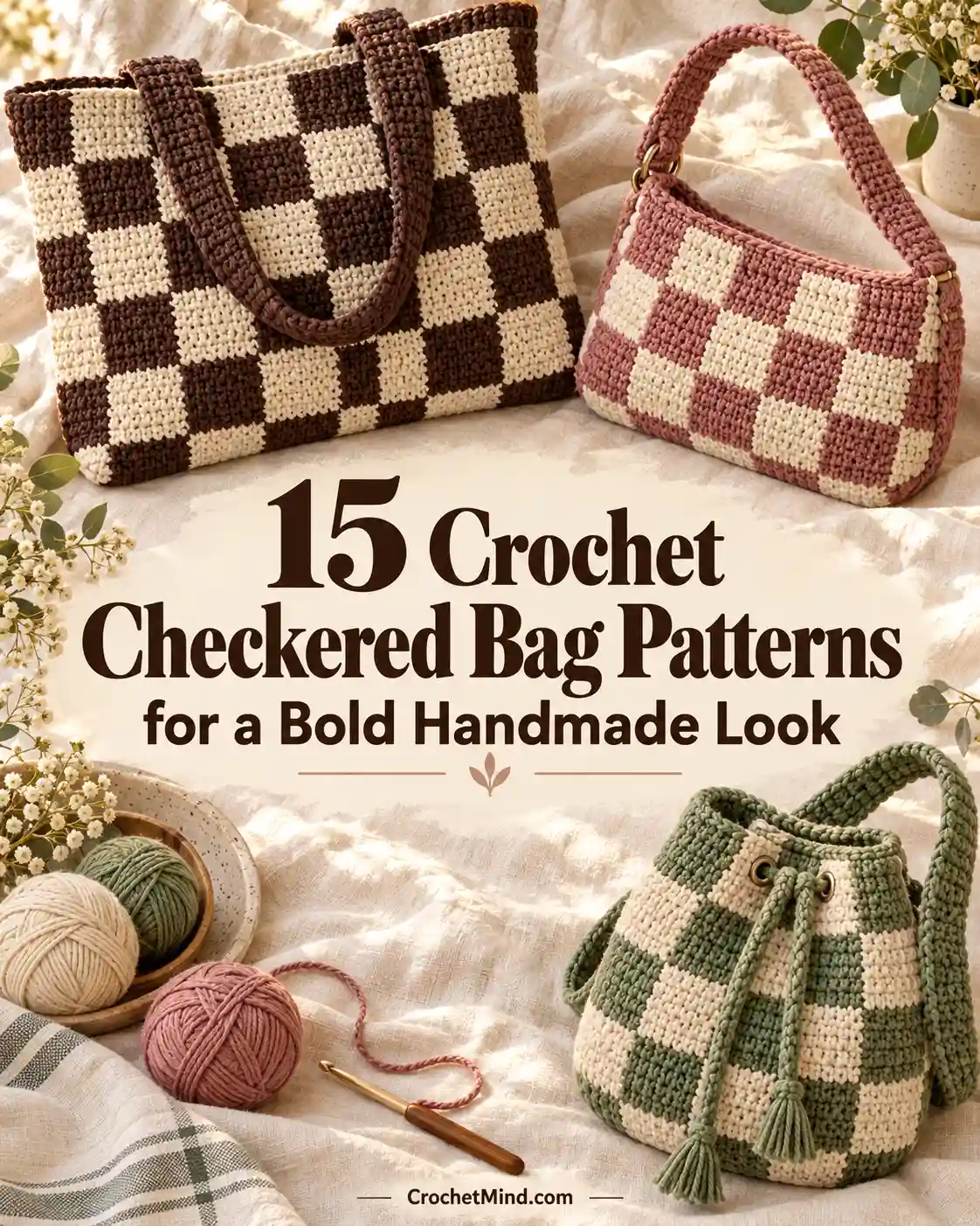 15 Crochet Checkered Bag Patterns for a Bold Handmade Look