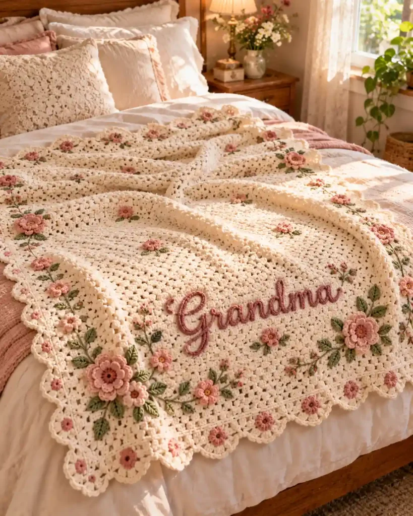 personalized crochet Grandma blanket handmade gift