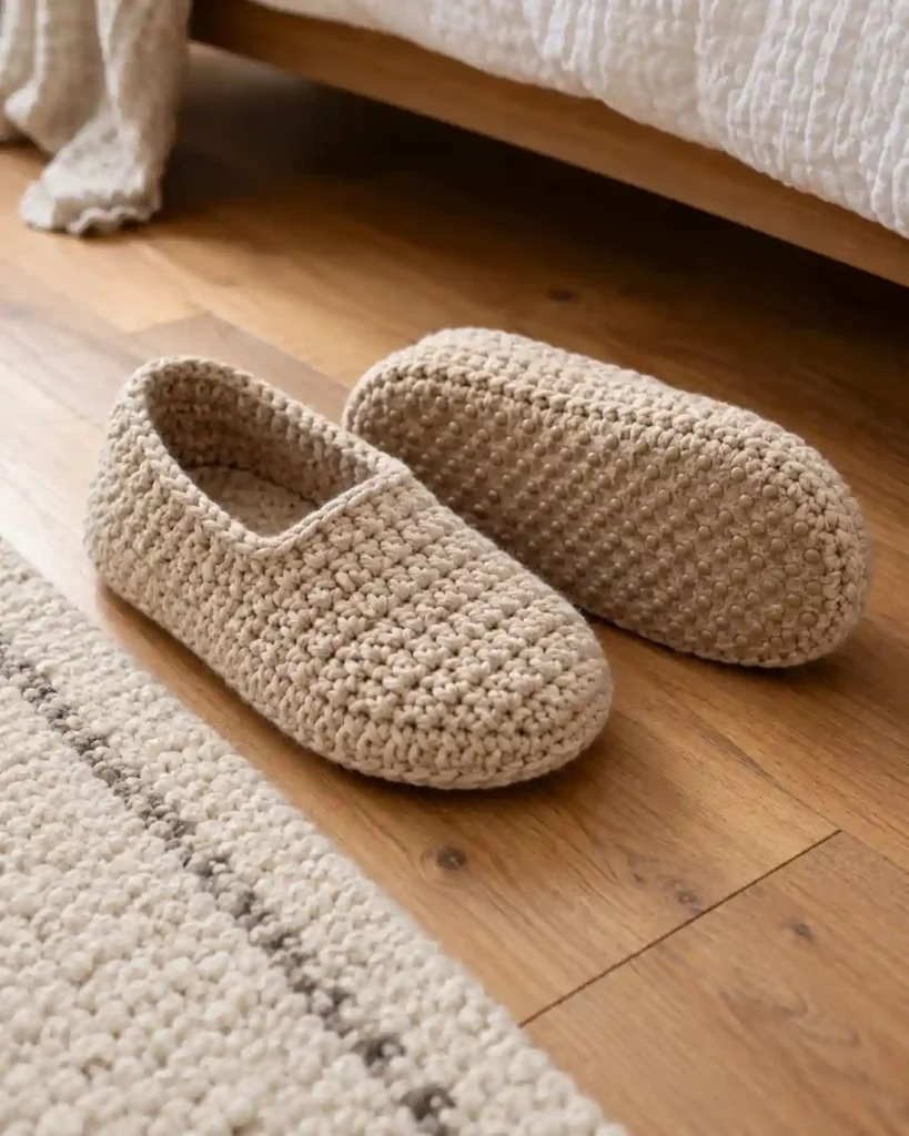 Landscape editorial photo of a stack of three natural cotton crochet washcloths in ivory, sand and sage; crochet cotton washcloth gift set, realistic visible crochet stitch detail.