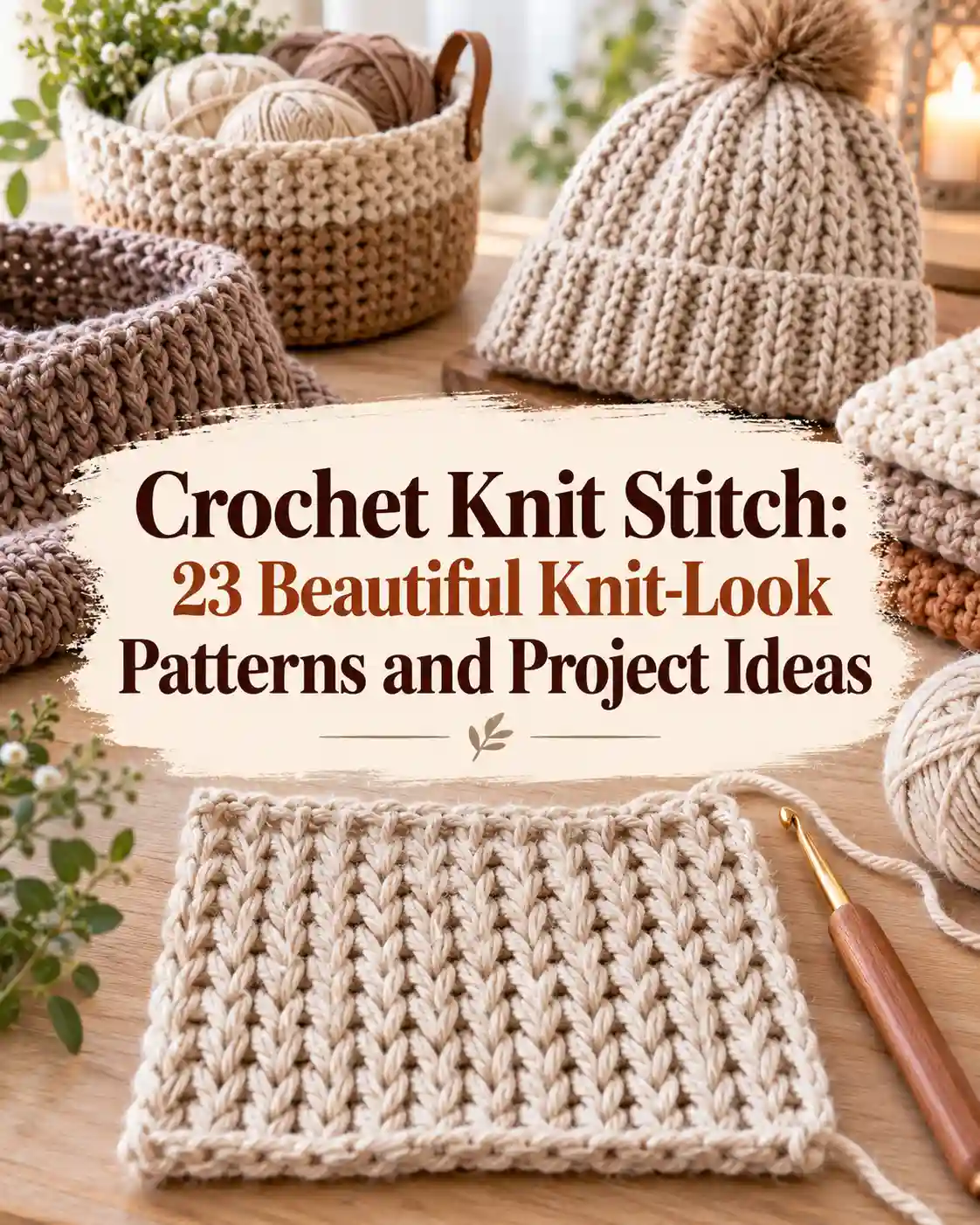 Crochet Knit Stitch: 23 Beautiful Knit-Look Patterns and Project Ideas