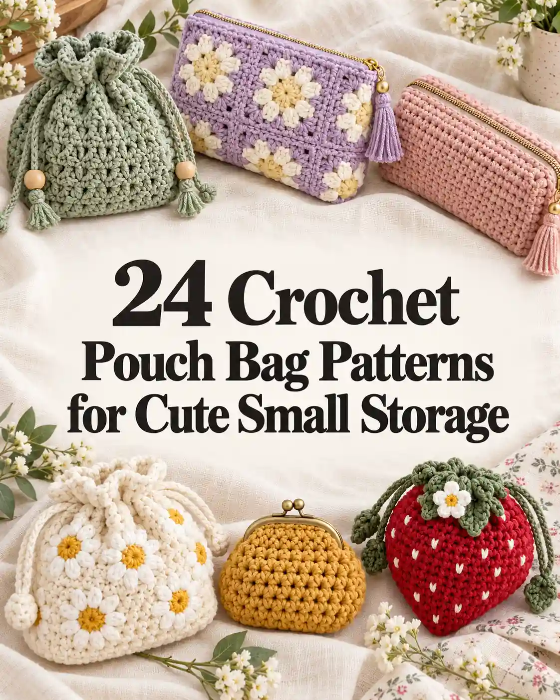 24 Crochet Pouch Bag Patterns for Cute Small Storage