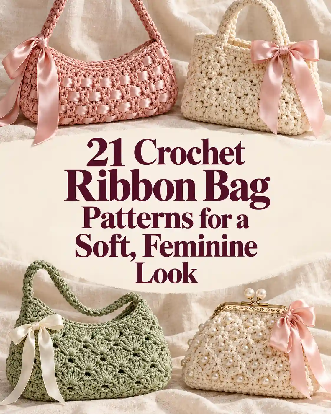 21 Crochet Ribbon Bag Patterns for a Soft, Feminine Look
