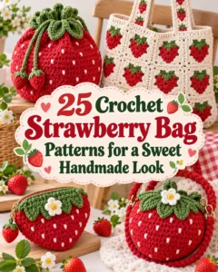 25 Crochet Strawberry Bag Patterns for a Sweet Handmade Look