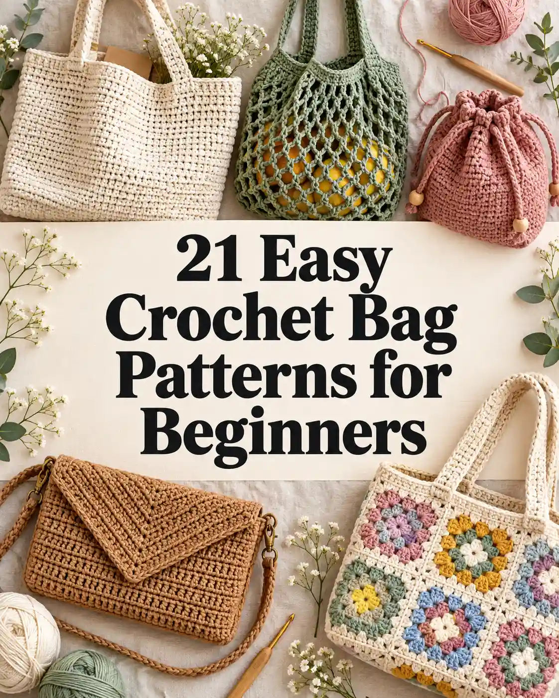 21 Easy Crochet Bag Patterns for Beginners