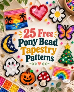 25 Free Pony Bead Tapestry Patterns to Make at Home