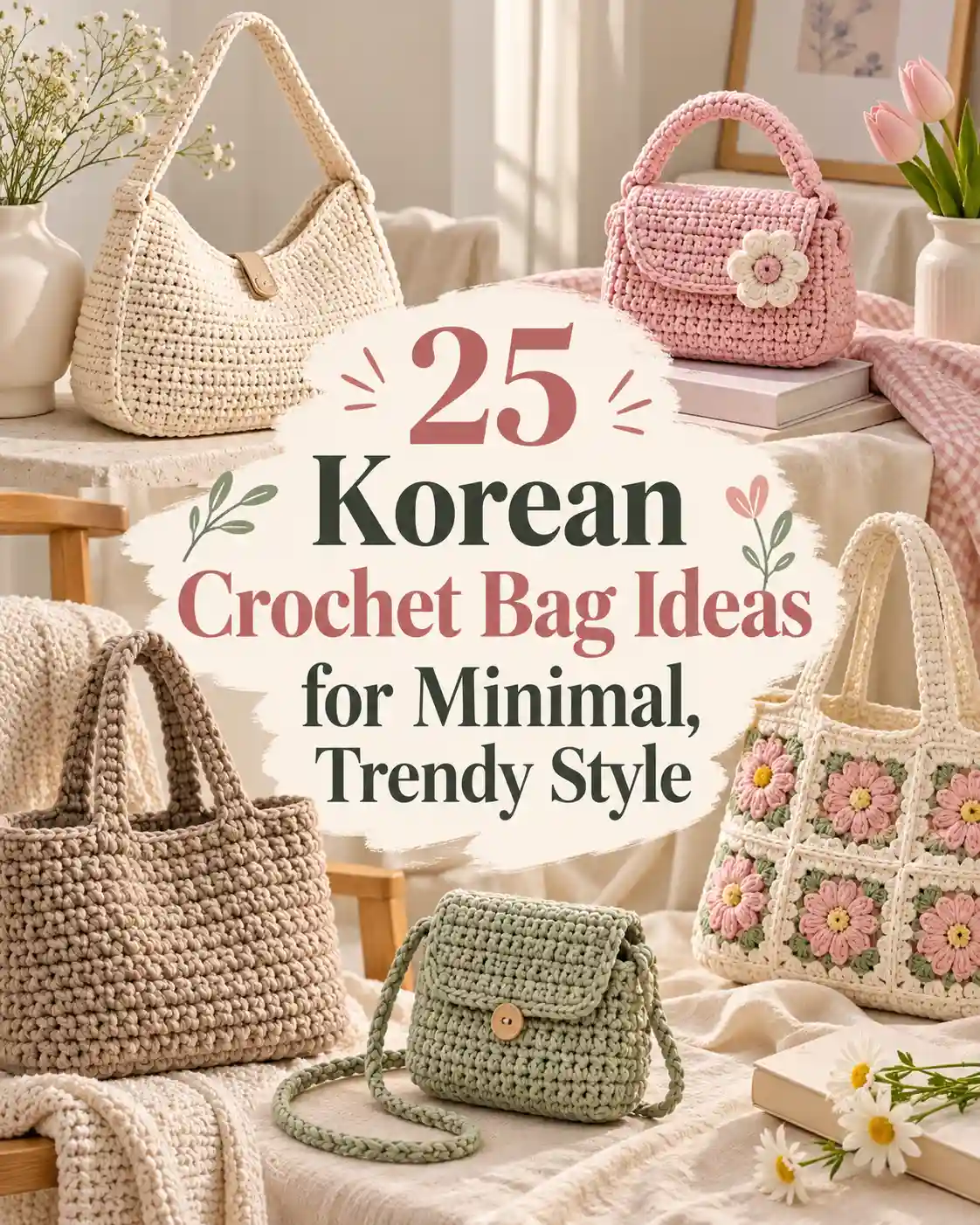 25 Korean Crochet Bag Ideas for Minimal, Trendy Style