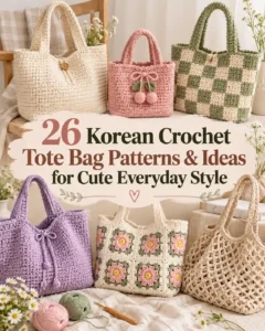 26 Korean Crochet Tote Bag Patterns & Ideas for Cute Everyday Style