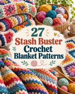 27 Stash Buster Crochet Blanket Patterns (Free & Easy Ideas)